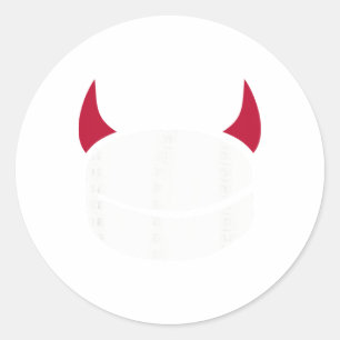 Hockey Puck Devil  Classic Round Sticker