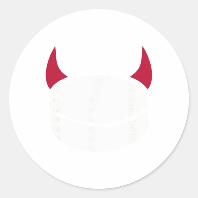 Hockey Puck Devil  Classic Round Sticker (Front)