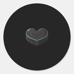 Hockey puck heart cute minimalist sports lover classic round sticker