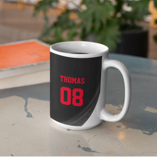 Hockey Puck Name and Number Personalised Coffee Mug