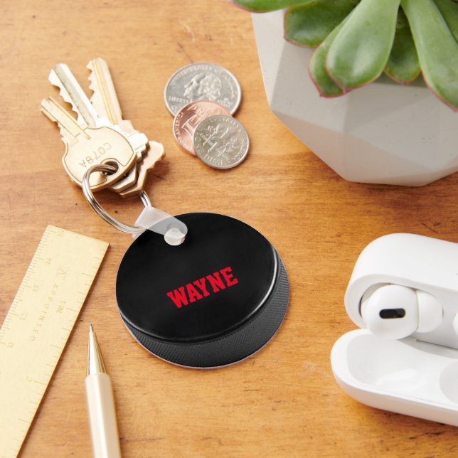 Hockey Puck Personalised Keychain (Desk)