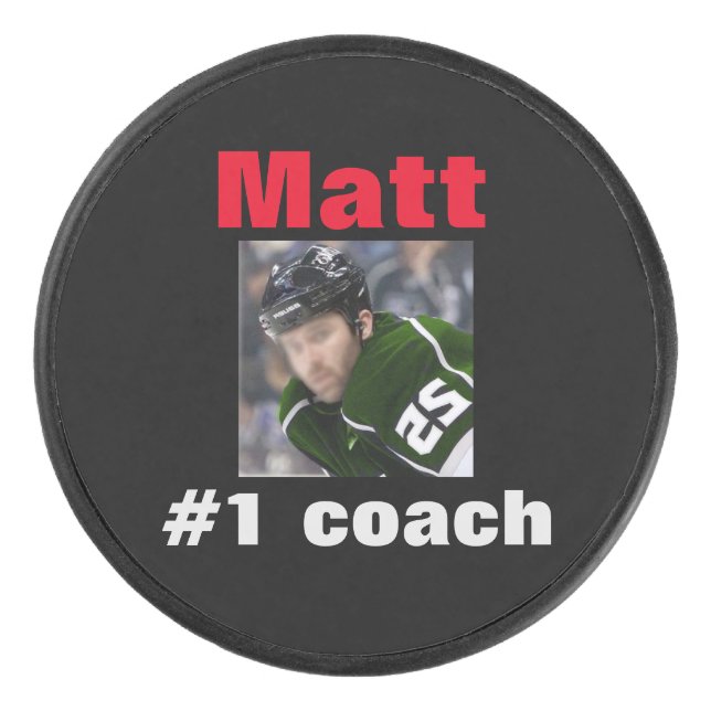 Hockey Puck Personalised with photo and text (Front)