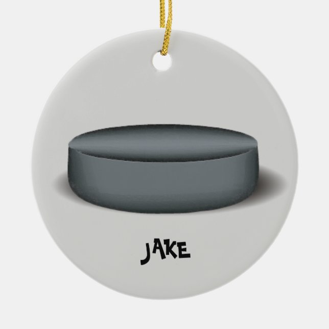 Hockey Puck Photo Ornament (Front)