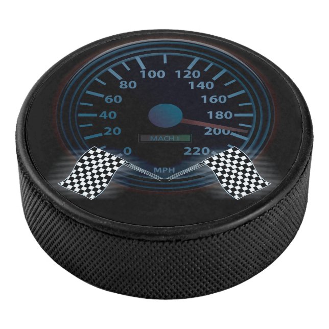 Hockey Puck SPEEDOMETER FINISH FLAG (3/4)
