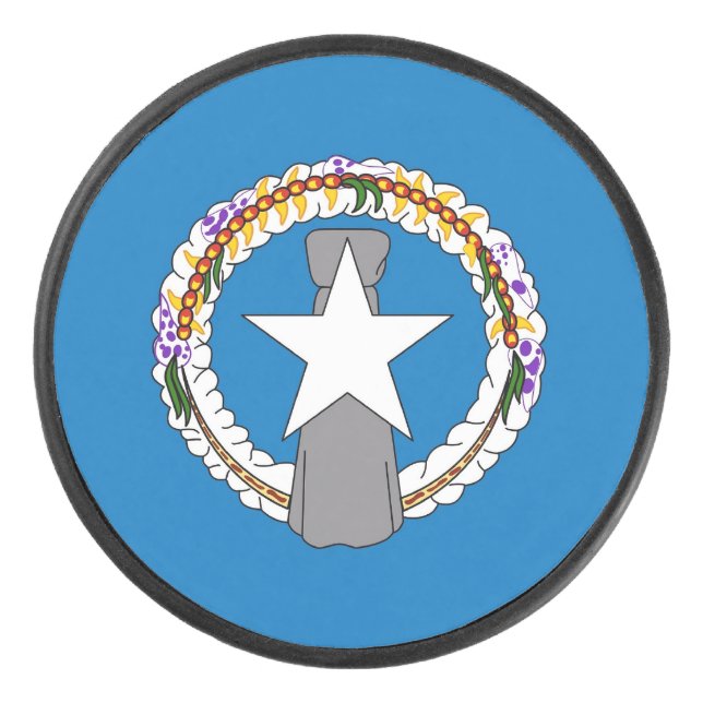 Hockey puck with flag of Northern Mariana Islands (Front)