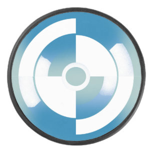Hockey Pug with Abstract Circular Design Puck