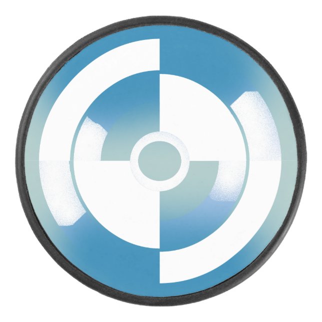 Hockey Pug with Abstract Circular Design Puck (Front)
