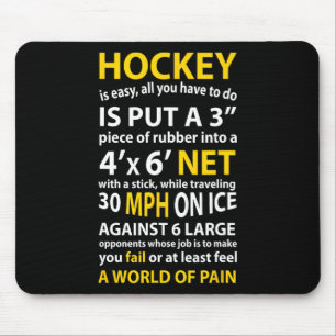Hockey Quote Hockey Is Easy Gift For Men Women Fan Mouse Mat