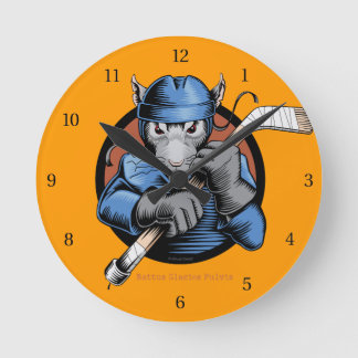 Hockey Rat Round Clock