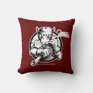 Hockey Rat Throw Pillow