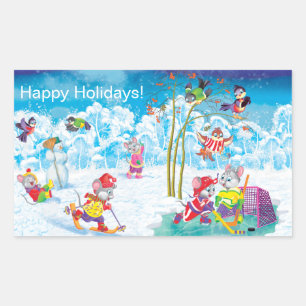 hockey rectangular sticker