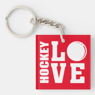 Hockey, Red Love, Hockey Players Key Ring