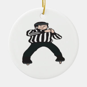 Hockey Referee Ceramic Tree Decoration