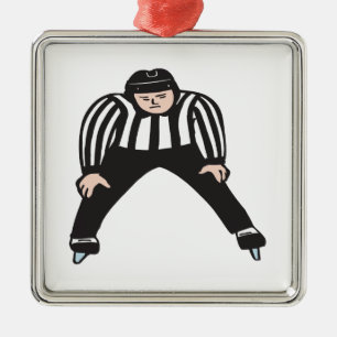 Hockey Referee Metal Tree Decoration