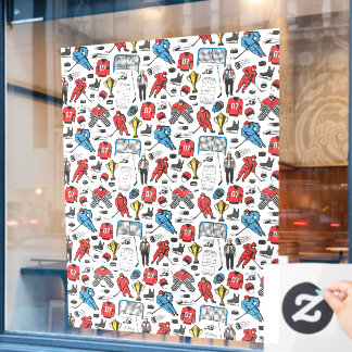 Hockey Referee Player Ice Skating Rink Sports Shop Window Cling