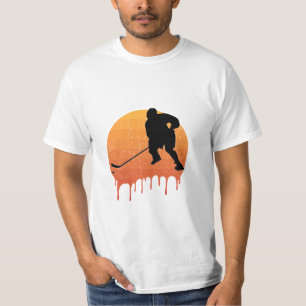 Hockey Retro Sunset Design T-Shirt