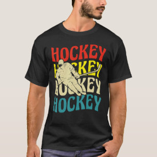 hockey retro vintage sunset for hockey player 5 T-Shirt