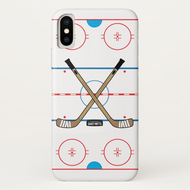 Hockey Rink Centre Ice Hockey Sticks Hockey Player Case-Mate iPhone Case (Back)