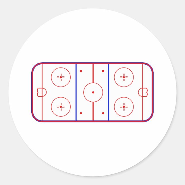 Hockey Rink Classic Round Sticker (Front)