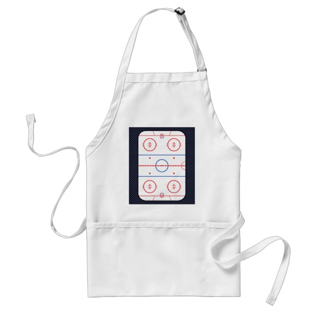 Hockey Rink Diagram on Blue Carbon Fibre Style Standard Apron (Front)