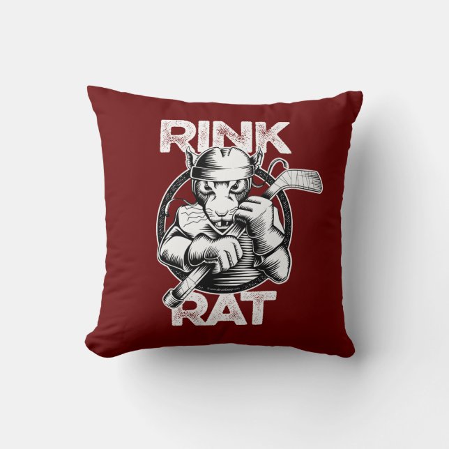 Hockey Rink Rat Cushion (Front)
