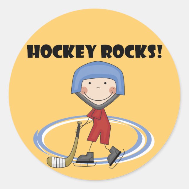Hockey Rocks T-shirts and Gifts Classic Round Sticker (Front)