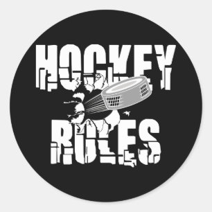 Hockey Rules Classic Round Sticker