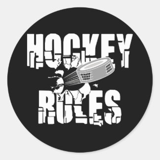 Hockey Rules Classic Round Sticker