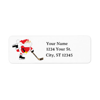 Hockey Santa Christmas Return Address
