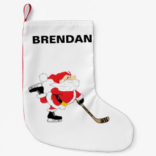 Hockey Santa Skating Personalise Customise Small Christmas Stocking