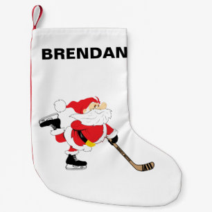 Hockey Santa Skating Personalise Customise Small Christmas Stocking