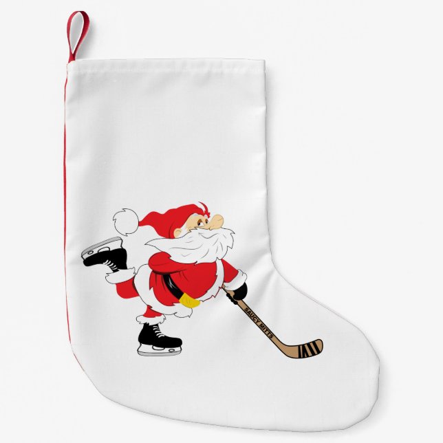 Hockey Santa Skating Stocking (Front)