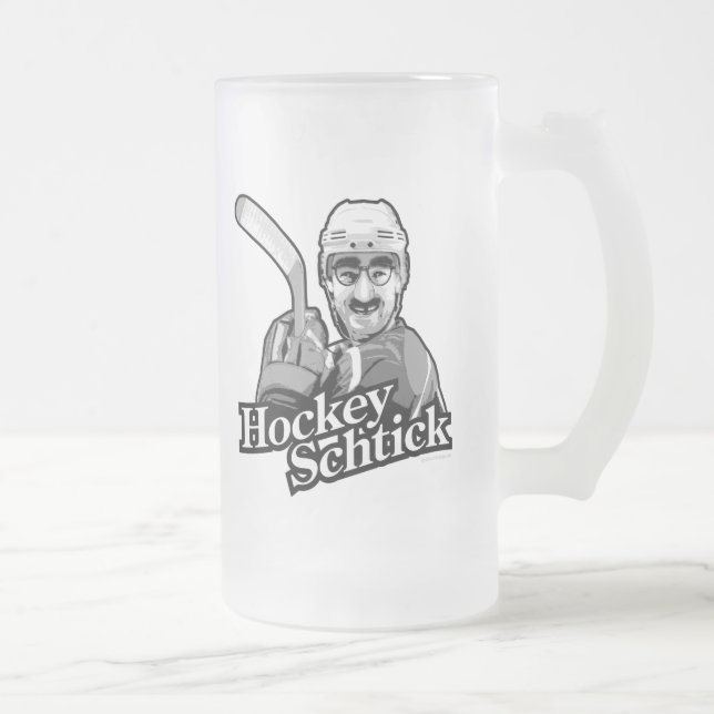 Hockey Schtick Frosted Glass Beer Mug (Right)