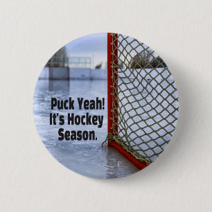 Hockey Season Ice Cold Funny Humor Puck 6 Cm Round Badge
