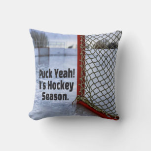 Hockey Season Ice Cold Funny Humour Puck Cushion