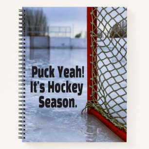 Hockey Season Ice Cold Funny Humour Puck Notebook
