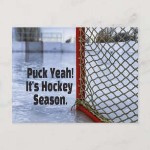 Hockey Season Ice Cold Funny Humour Puck Postcard