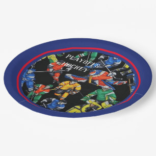 Hockey Season Ice Hockey Paper Plate