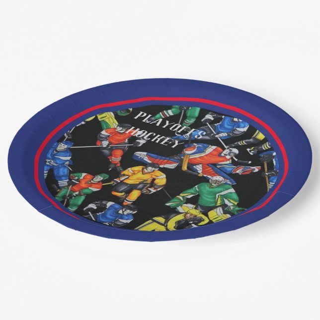 Hockey Season Ice Hockey Paper Plate (Angled)