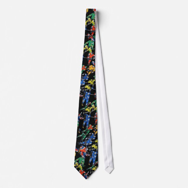 Hockey Season Ice Hockey Pattern Tie (Front)