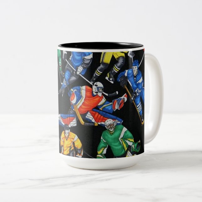 Hockey Season Ice Hockey Two-Tone Coffee Mug (Front Right)