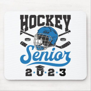 Hockey Senior 2023 Graduation Blue White Mouse Mat
