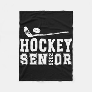 Hockey Senior 2026 Graduation Senior Ice Hockey Pl Fleece Blanket
