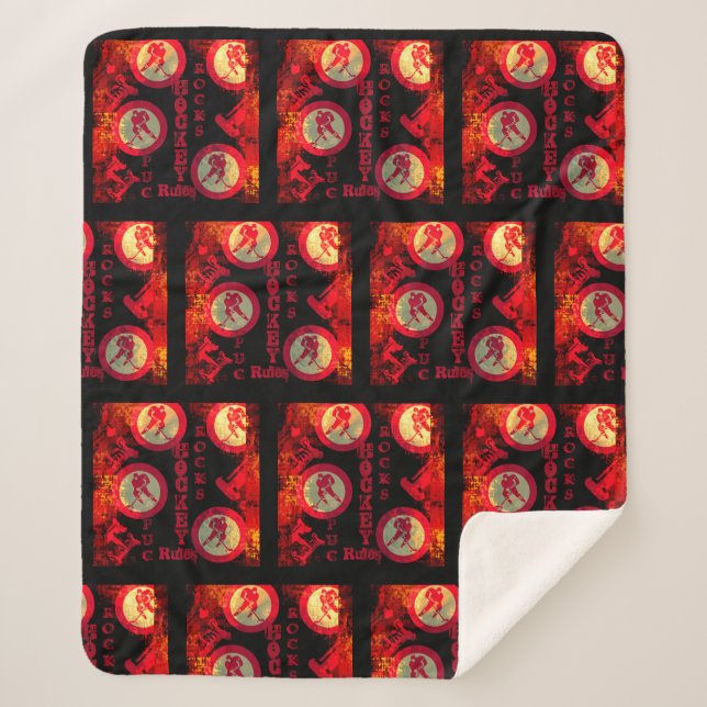 Hockey            sherpa blanket (Front)