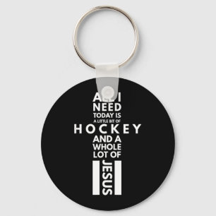 Hockey Shirt - Hockey And A Whole Lot Of Jesus Key Ring