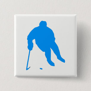 Hockey Silhouette 15 Cm Square Badge