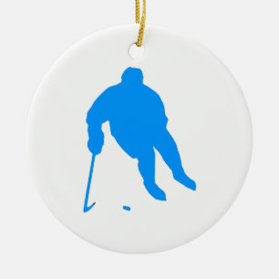 Hockey Silhouette Ceramic Tree Decoration