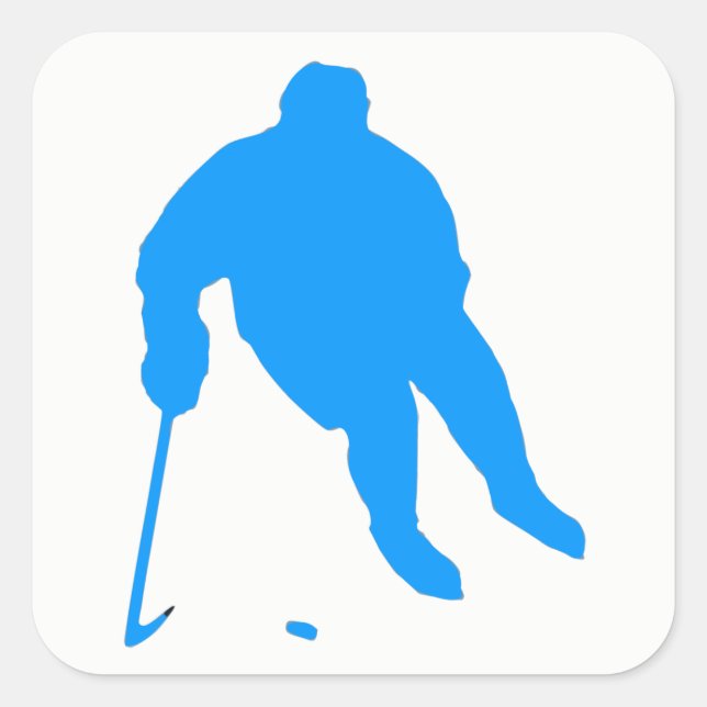Hockey Silhouette Square Sticker (Front)
