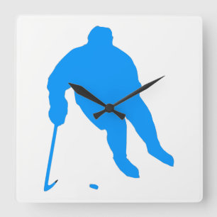 Hockey Silhouette Square Wall Clock