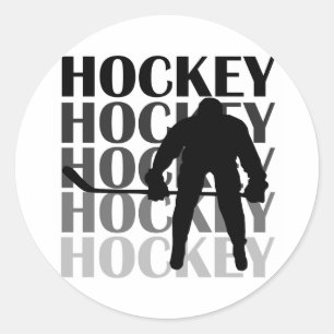 Hockey Silhouette T-shirts and Gifts Classic Round Sticker